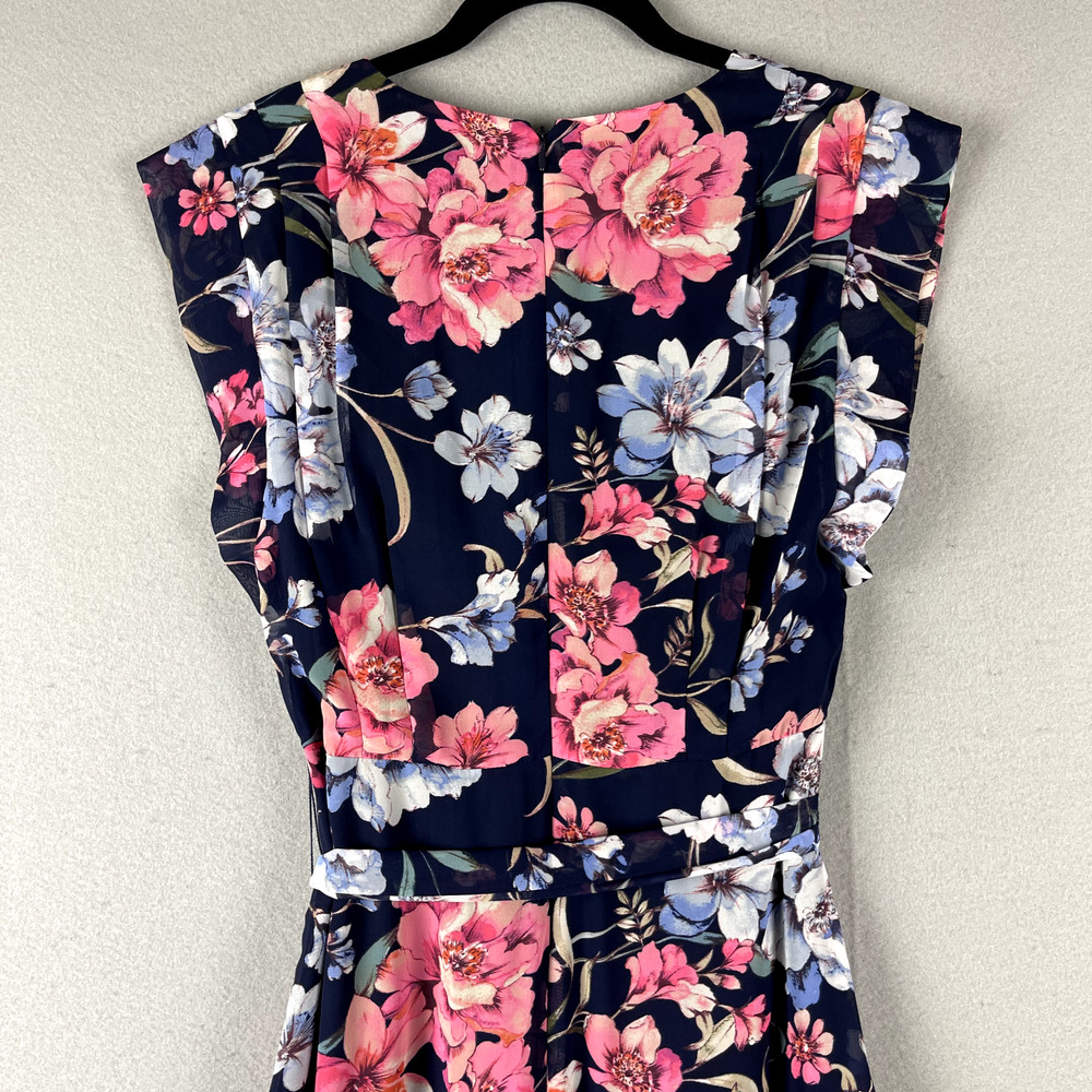Eliza J Obi Dress Womens 4 Pink Blue Floral High Low Flowy Feminine Romantic - Picture 14 of 16